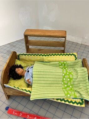 Wooden Fashion Doll Bed and Shelves.